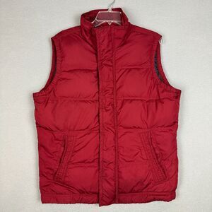 Vintage Abercrombie & Fitch Mens Large Summit Rock Down Fill Puffer Vest Red